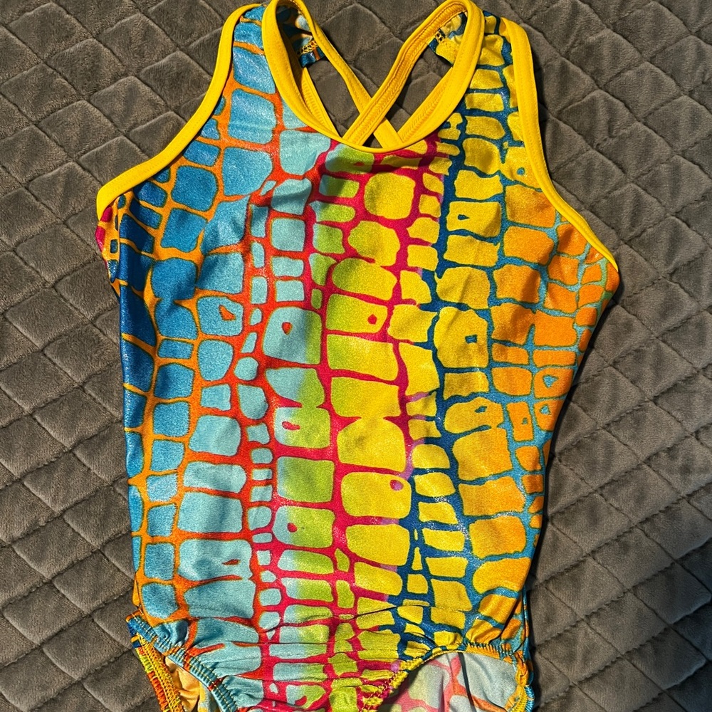 MotionWear Gymnastics Yellow Multi color Leotard